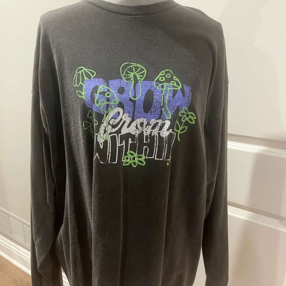 Black Graphic Long Sleeve Shirt